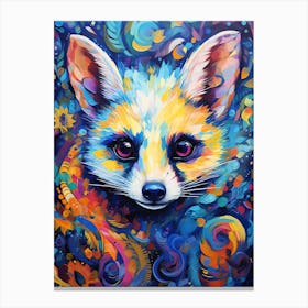  A Curious Possum Vibrant Paint Splash 1 Canvas Print