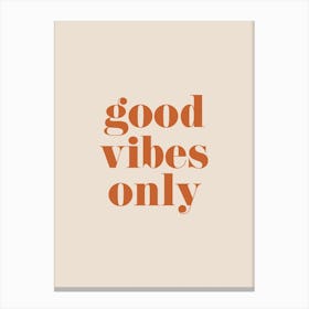 Good Vibes Only Boho Quote Wall Canvas Print