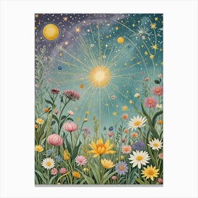 Floral Magic Night Canvas Print