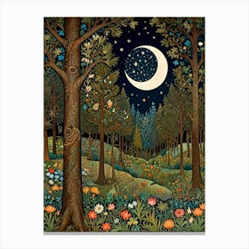 William Morris Moon In The Forest 4 Canvas Print