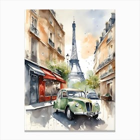 Paris France Watercolor 1 Canvas Print
