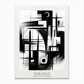 Elegance Abstract Black And White 2 Poster Canvas Print