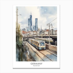 Frankfurt, Germany 1 Watercolor Travel Poster Canvas Print