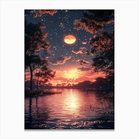 Moon In The Sky 4 Canvas Print