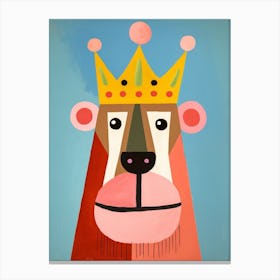 Little Baboon 3 Wearing A Crown Canvas Print