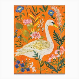 Spring Birds Swan 3 Canvas Print