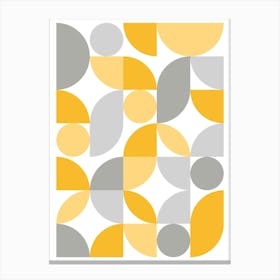 Mid Century Modern Abstract 26 Yellow, Grey Canvas Print