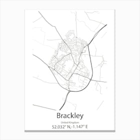 Brackley,United Kingdom Minimalist Map Canvas Print