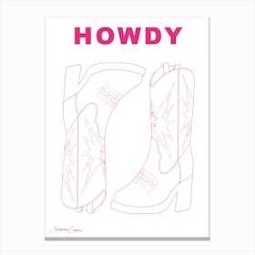 Howdy Cowboy Boots Canvas Print