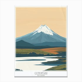 Cotopaxi Ecuador Color Line Drawing 6 Poster Canvas Print