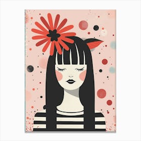 Girl With Flower 2 Canvas Print