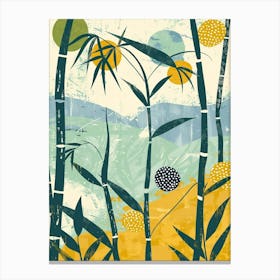 Bamboo Tree Flat Illustration 1 Canvas Print