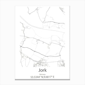 Jork,Germany Minimalist Map Canvas Print