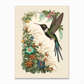 Hummingbird botanical flower beauty 9 Canvas Print