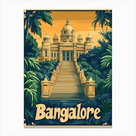 Aihrgdesign A Vintage Travel Poster Of Bangalore 4 Canvas Print