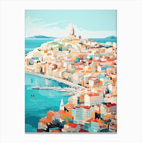 Marseille, France, Geometric Illustration 6 Canvas Print