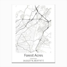 Forest,Belgium Minimalist Map Canvas Print