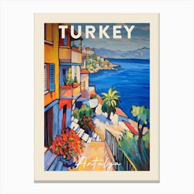 Antalya Turkey 1 Fauvist Painting  Travel Poster Canvas Print