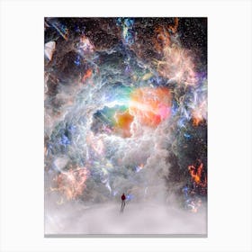 Alone On The Moon In Front Of The Cosmos Canvas Print