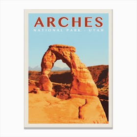 Utah Arches National Park Travel Poster Canvas Print