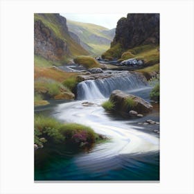 The Fairy Pools, Scotland Peaceful Oil Art  (2) Canvas Print