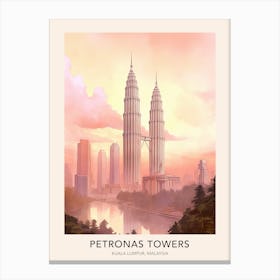 The Petronas Towers Kuala Lumpur Malaysia Travel Poster Canvas Print
