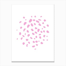 Abstract Pink Dot Pattern – Minimalist Modern Art Canvas Print