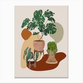 Modern Boho Plants 1 Canvas Print