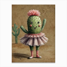 Cactus Ballerina Canvas Print