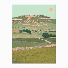 Yorkshire Ingleborough Mountain Art Print Canvas Print