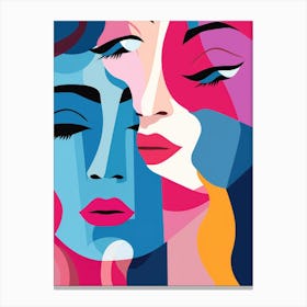Two Women'S Faces Canvas Print