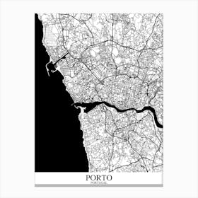 Porto White Black Canvas Print