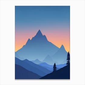 Misty Mountains Vertical Composition In Blue Tone 58 Canvas Print