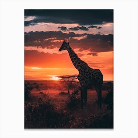 Sunset Giraffe Canvas Print