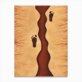 Footprints In The Water VECTOR ART Canvas Print