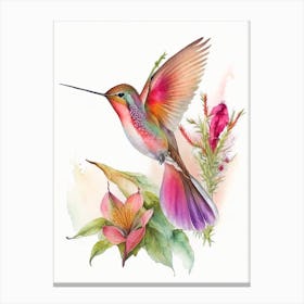 Allen S Hummingbird Cute Neon 4 Canvas Print
