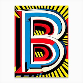 B, Letter, Alphabet Comic 4 Canvas Print