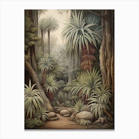 Vintage Jungle Botanical Illustration Pandanus 3 Canvas Print