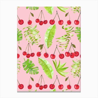 Cherry And Leaves 2 Canvas Print