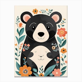 Floral Cute Baby Bear Nursery (21) Canvas Print