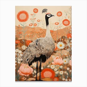 Emu 3 Detailed Bird Painting Canvas Print
