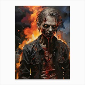 Zombies On Fire Canvas Print