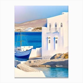 Paros Greece Soft Colours Tropical Destination Canvas Print