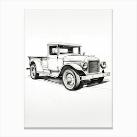 Ford Model T Line Drawing 10 Canvas Print