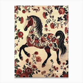 Chinese Lunar Year Of The Horse 3 Full William Morris Style Canvas Print