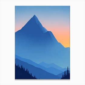 Misty Mountains Vertical Composition In Blue Tone 71 Canvas Print