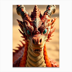 Red Dragon in Desert Canvas Print