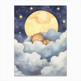 Baby Vole 1 Sleeping In The Clouds Canvas Print