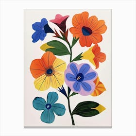 Painted Florals Petunia 1 Canvas Print