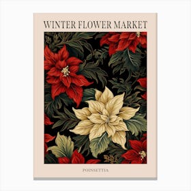 Poinsettia 4 Winter Flower Market Poster Canvas Print